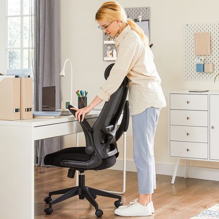 4. Bild von SONGMICS Bürostuhl mit verstellbaren Armlehnen Schwarz
