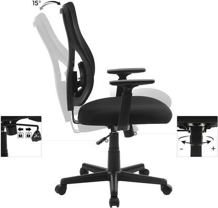 5. Bild von Bürostuhl mit verstellbaren Armlehnen schwarz