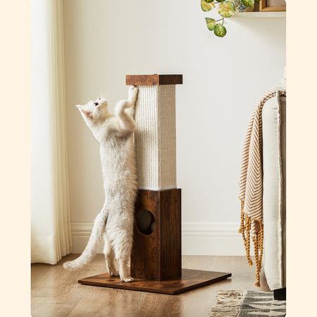 4. Bild von Kratzsäule Katze 73 cm mit Spielzeug