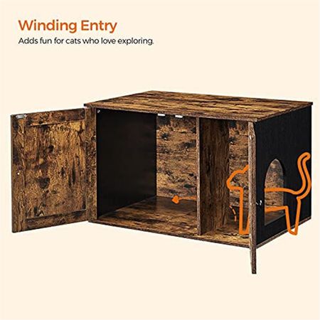 8. Bild von Feandrea Katzenklo Schrank vintagebraun