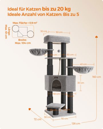 7. Bild von Feandrea Kratzbaum mit Decken