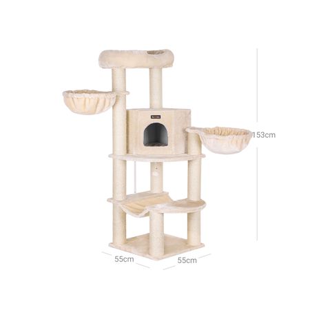 8. Bild von Feandrea Kratzbaum groß XL Katzenbaum beige