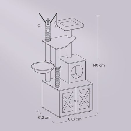 11. Bild von Kratzbaum mit Katzenklo-Schrank