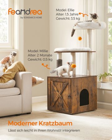 3. Bild von Feandrea 2-in-1 moderner Katzenbaum