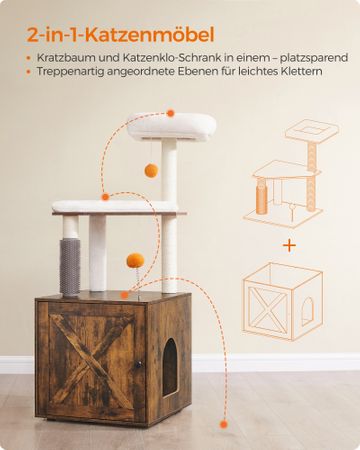 4. Bild von Feandrea 2-in-1 moderner Katzenbaum