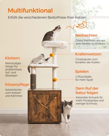 5. Bild von Feandrea 2-in-1 moderner Katzenbaum