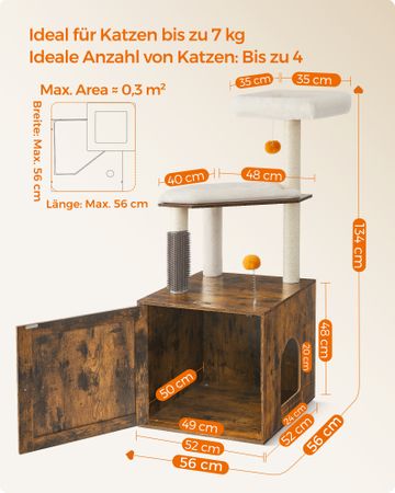 7. Bild von Feandrea 2-in-1 moderner Katzenbaum