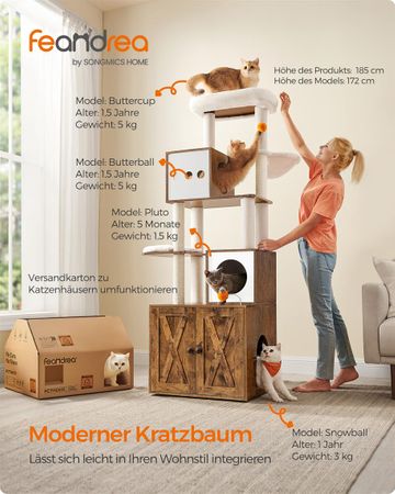 4. Bild von Feandrea Kratzbaum 185 cm hoch