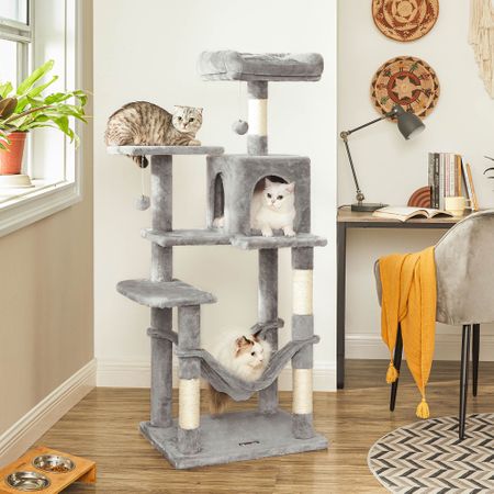 3. Bild von Katzenbaum mit Hängematte Hellgrau