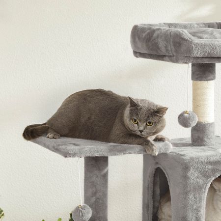 7. Bild von Katzenbaum mit Hängematte Hellgrau
