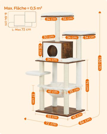7. Bild von Modern Katzenbaum Vintagebraun
