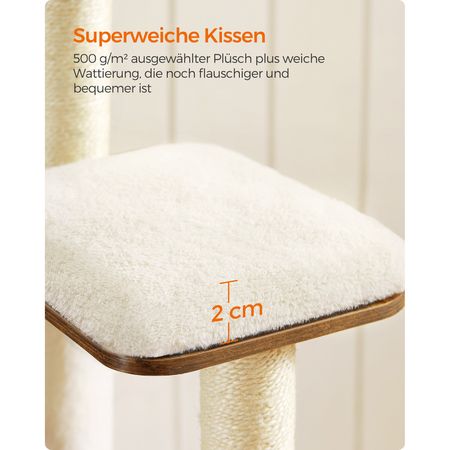 7. Bild von Feandrea Kratzbaum mit abnehmbaren Kissen vintagebraun