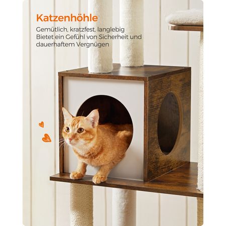 8. Bild von Feandrea Kratzbaum mit abnehmbaren Kissen vintagebraun