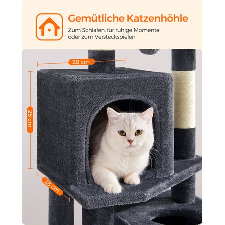 7. Bild von Feandrea Kratzbaum aus Plüsch mit 5 Kratzsäulen