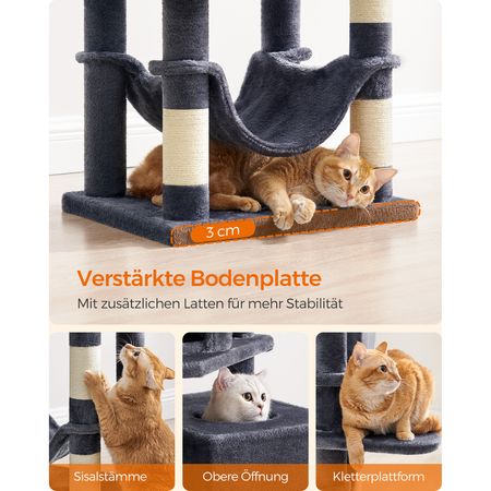 9. Bild von Feandrea Kratzbaum aus Plüsch mit 5 Kratzsäulen