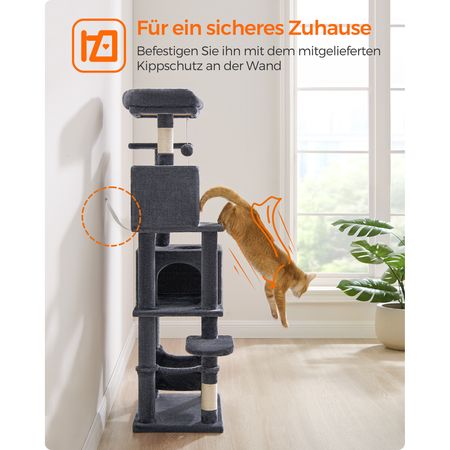 10. Bild von Feandrea Kratzbaum aus Plüsch mit 5 Kratzsäulen