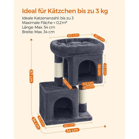 4. Bild von Feandrea Kratzbaum klein mit großer Plattform und Sisalstämme