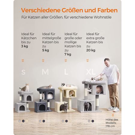 5. Bild von Feandrea Kratzbaum klein mit großer Plattform und Sisalstämme