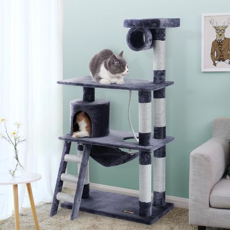4. Bild von Stabiler Kratzbaum mit Hängematte und Treppe