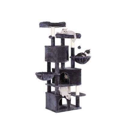 3. Bild von Katzenbaum mit 3 Katzenhöhlen modern