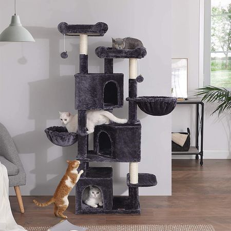5. Bild von Katzenbaum mit 3 Katzenhöhlen modern