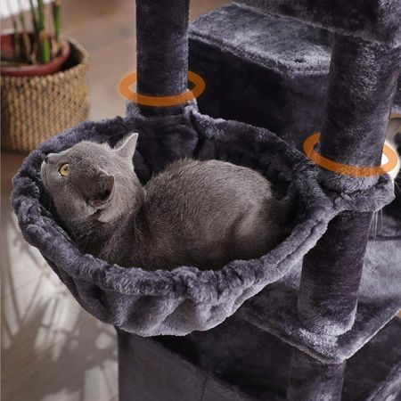 6. Bild von Katzenbaum mit 3 Katzenhöhlen modern