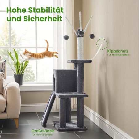 3. Bild von Kratzbaum mit 3 Plüschbällen