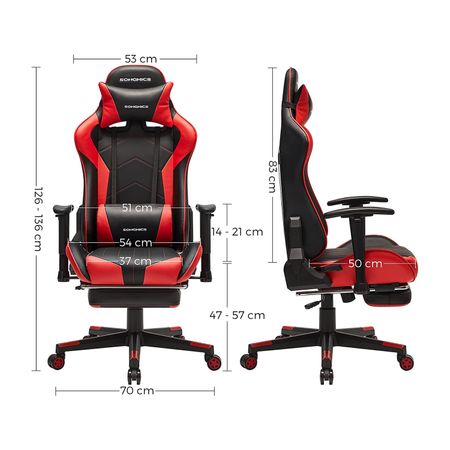 9. Bild von SONGMICS Gaming Stuhl schwarz-rot