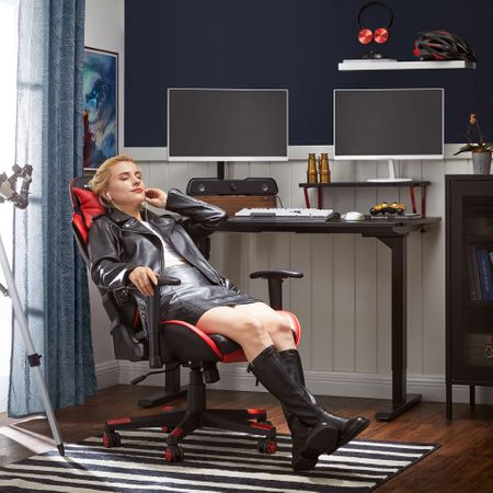 4. Bild von Bürostuhl schwarz-rot