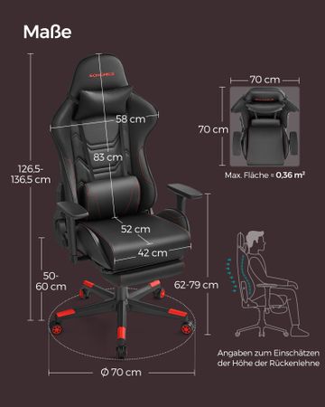 7. Bild von SONGMICS Gaming-Stuhl mit hoher Rückenlehne