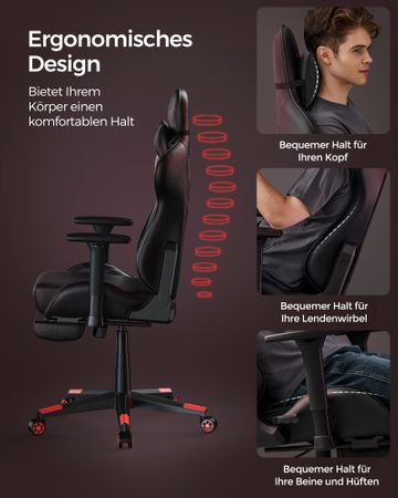 8. Bild von SONGMICS Gaming-Stuhl mit hoher Rückenlehne