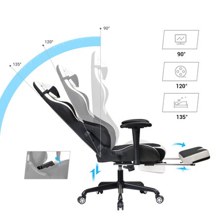 6. Bild von Gamingstuhl mit Fußstütze