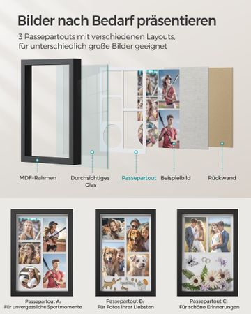 4. Bild von SONGMICS Bilderrahmen A4 zum Befüllen