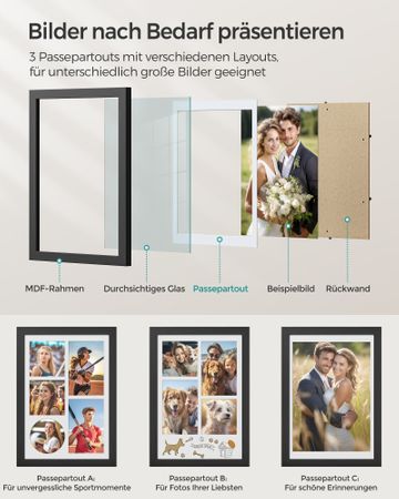 4. Bild von SONGMICS Bilderrahmen mit spurenlosen Wandhaken