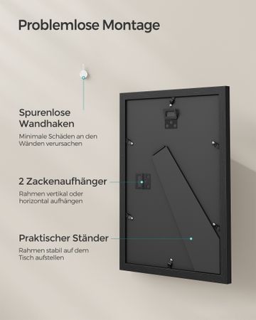 8. Bild von SONGMICS Bilderrahmen mit spurenlosen Wandhaken