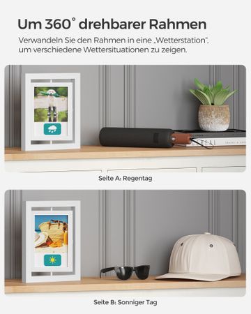 5. Bild von SONGMICS 16er Set drehbare Bilderrahmen für Fotos in 12,7 x 17,8 cm (5 x 7 Zoll)