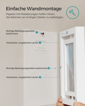 2. Bild von SONGMICS 16er Set drehbare Bilderrahmen für Fotos in 12,7 x 17,8 cm (5 x 7 Zoll)