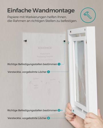 7. Bild von SONGMICS 10er Set drehbare Bilderrahmen für Fotos in 20,3 x 25,4 cm (8 x 10 Zoll)