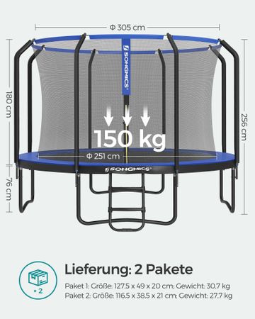 8. Bild von Trampolin groß Ø 366 cm mit Innennetz