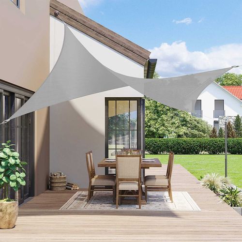 rechteckig Camping Balkon wetterbeständiger UV-Schutz Sonnenschutz aus reißfestem HDPE-Kunststoff 2 m Seile Terrasse luftdurchlässig Garten SONGMICS Sonnensegel 2,5 x 5 m beige GSS25IV 