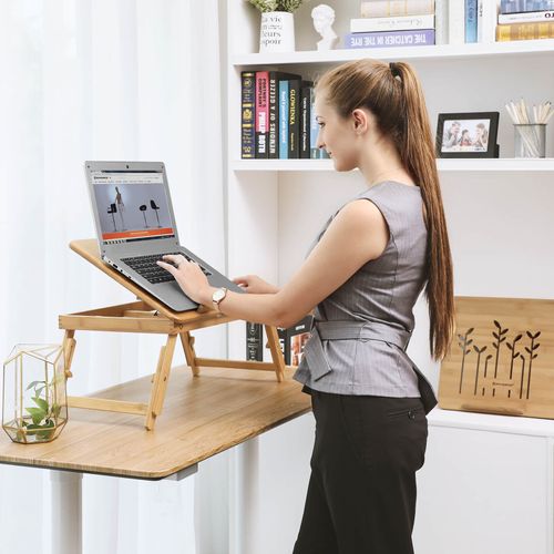 Laptopständer Pult Laptoptisch höhenverstellbar Notebooktisch Bambus Lap Desk
