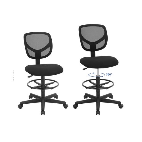 Bürodrehstuhl AstralMit Stoffbezug und Netz-RückenlehneSchwarz Stuhl 