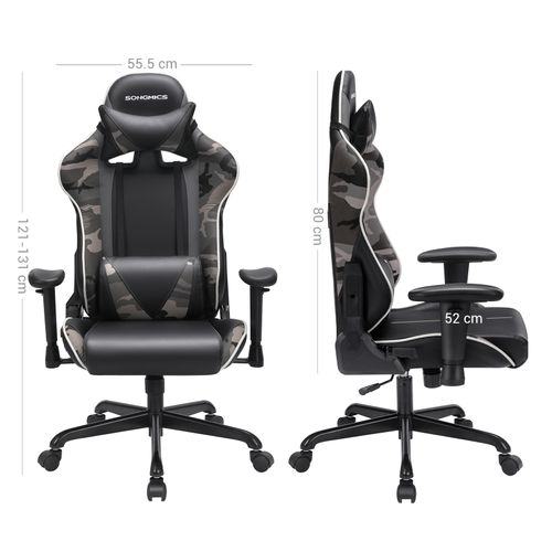 Gaming Stuhl Racing Stuhl Bürostuhl mit Armlehnen Lendenwirbelstütze RCG47BG 