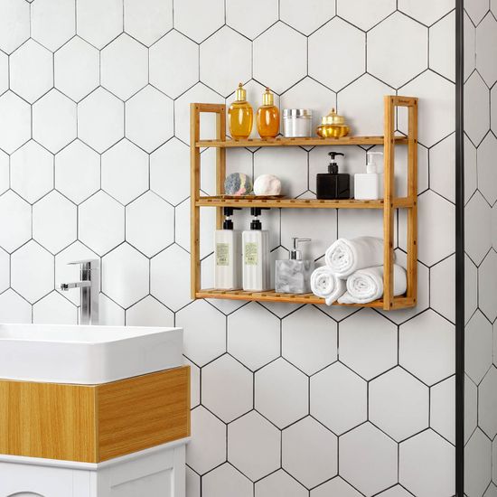 Badezimmerregal aus Bambus - Badezimmerregal | SONGMICS