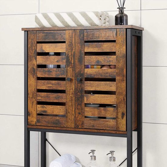 VASAGLE Toilettenregal, Badezimmerregal, Badregal mit Stahlgestell