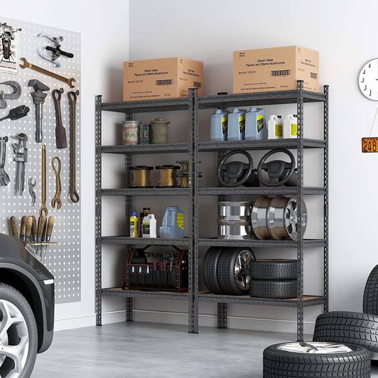 SONGMICS Lagerregal, Schwerlastregal, Kellerregal, 180 x 90 x 40 cm