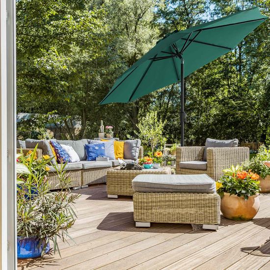 SONGMICS Sonnenschirm, Ø 300 cm, Gartenschirm, Marktschirm, UV-Schutz