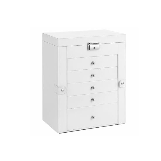 SONGMICS Schmuckkasten, große Schmuckschatulle mit 6 Ebenen