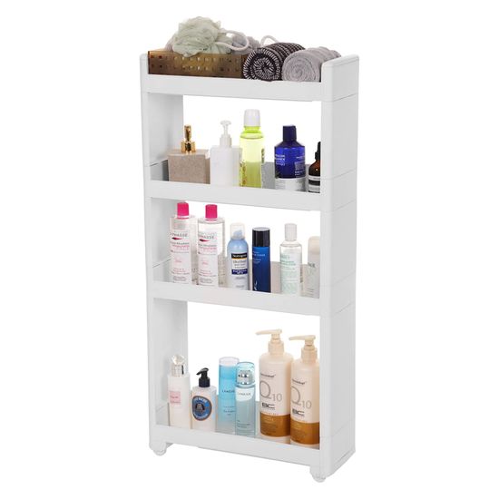 SONGMICS Nischenregal, rollbares Aufbewahrungsregal, schmaler Rollwagen