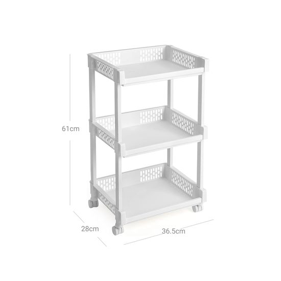 SONGMICS Rollwagen aus Kunststoff Allzweckwagen mit Rollen für Küche